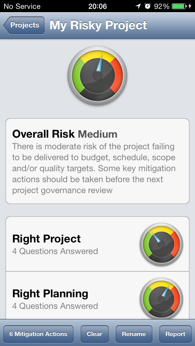 Project Risk Gauge, My Risky Project